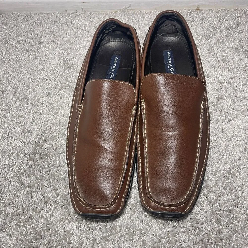 Aston Grey 60661 Brown Leather  Loafers Men’s Size 10